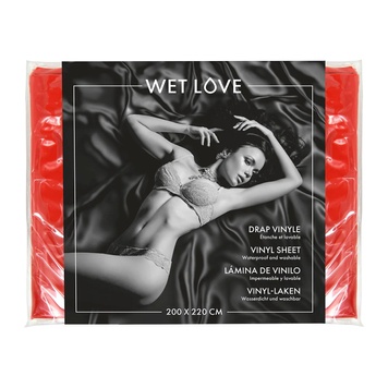 Простирадло з вінілу Fetish Tentation Wet Love Red 220x200 см SO8287 фото