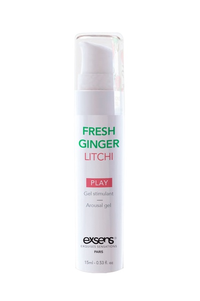 Стимулюючий гель EXSENS Kissable Fresh Ginger Litchi 15мл, можна для поцілунків, що охолоджує SO2367 фото
