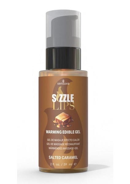 Согревающий массажный гель Sensuva Sizzle Lips Salted Caramel (59 мл), без сахара, съедобный SO9829 фото