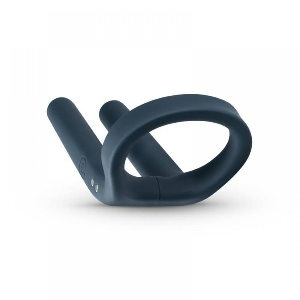 Вибро-эрекционное кольцо со стимулятором мошонки Boners серое, 9.5 х 3.6 см 12523/BON041 фото