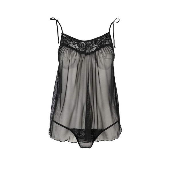 Пеньюар прозрачный MELANIA CHEMISE black S/M - Passion EL16305 фото