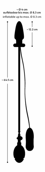 Анальная пробка с накачкой и вибрацией, черная YT596434 фото