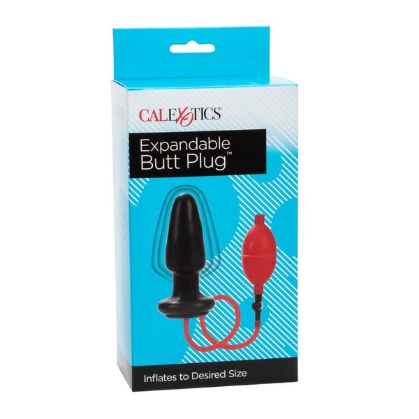 Анальная пробка с насосом-грушей Expandable Butt Plug, черно-красная California Exotic CE12130 фото