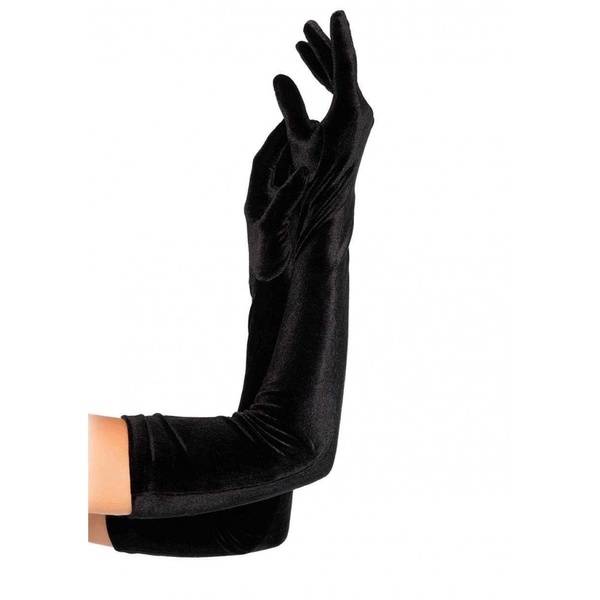 Сексуальные перчатки Stretch Velvet Opera Length Gloves от Leg Avenue, черные O\S 2052 фото