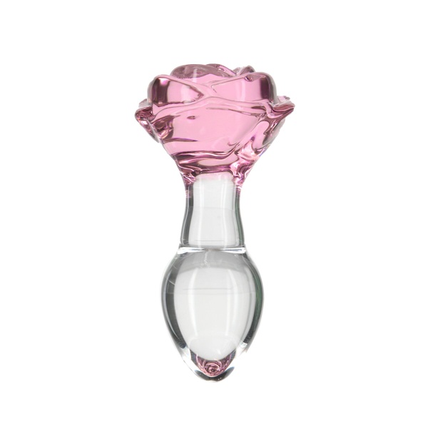 Стеклянная анальная пробка Pillow Talk Rosy Luxurious Glass Anal Plug, ⌀3,3 см, вибропуля в подарок SO6834 фото