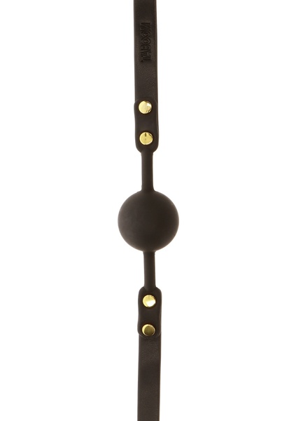 Кляп-шарик c золотой фурнитурой Taboom Ball Gag, черный TB17424 фото