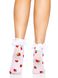 Шкарпетки жіночі з полуничним принтом Leg Avenue Strawberry ruffle top anklets One size, мереживні манж SO8583 фото 3