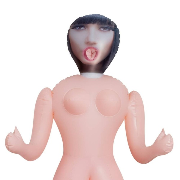 Секс-кукла с тремя рабочими отверстиями, со съемным мастурбатором, бежевая, 155 см С19634 фото