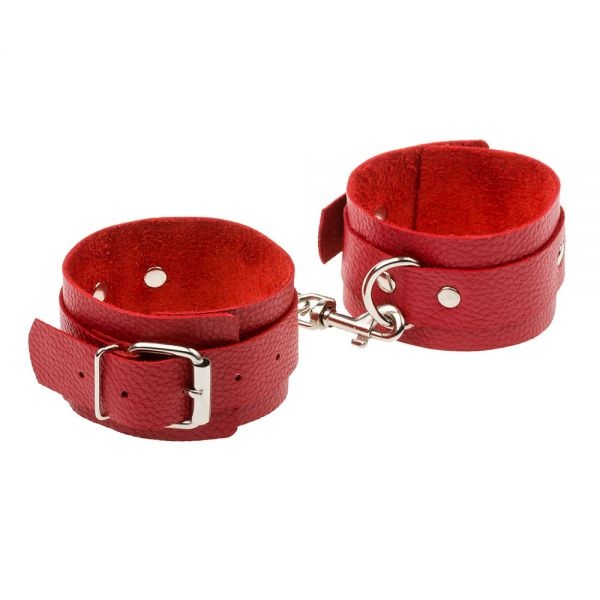 Окови Leather Standart Leg Cuffs, Red KVL-281410 фото