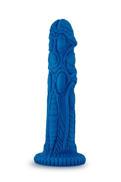 Насадка для страпона с рельефом Realm, синяя 19 см, Vac-U-Lock 331254 T/ фото