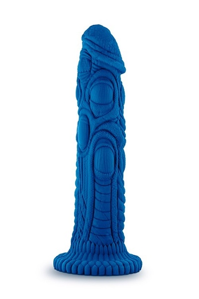 Насадка для страпона с рельефом Realm, синяя 19 см, Vac-U-Lock 331254 T/ фото