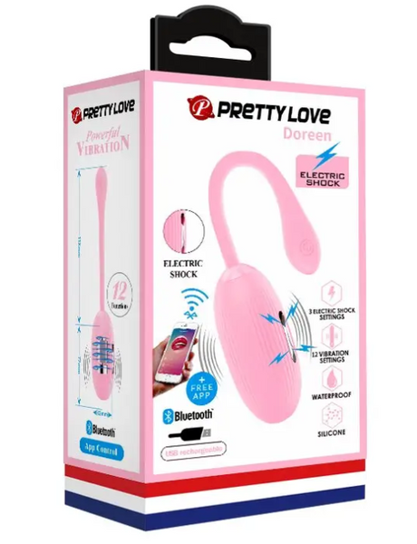 Віброяйце з електростимуляцією, кероване смартфоном Pretty Love Doreen BI-014609HP-1 фото