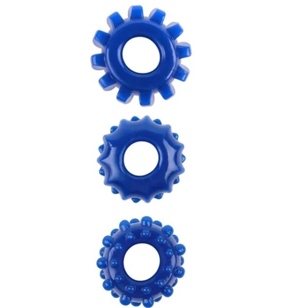 Набор эрекционных колец Gear Up Rings, Blue RDNI-291099 фото