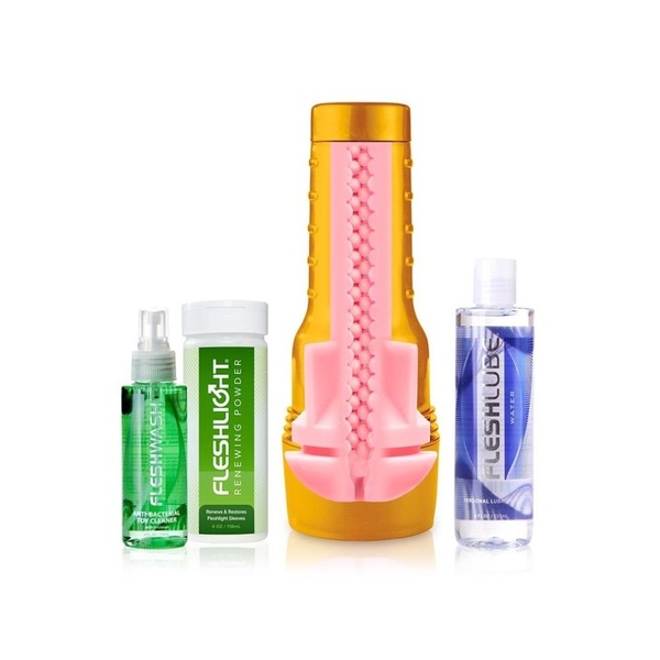 Набор из мастурбатора и средств гигиены Fleshlight Stamina Training Unit (STU) Value Pack (Lady) FL19532 фото