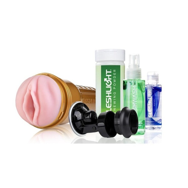 Набор из мастурбатора и средств гигиены Fleshlight Stamina Training Unit (STU) Value Pack (Lady) FL19532 фото