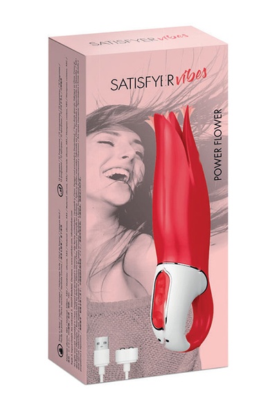 Потужний вібратор Satisfyer Vibes Power Flower з ніжними пелюстками, що тріпотять, 12 режимів роботи T360062 фото