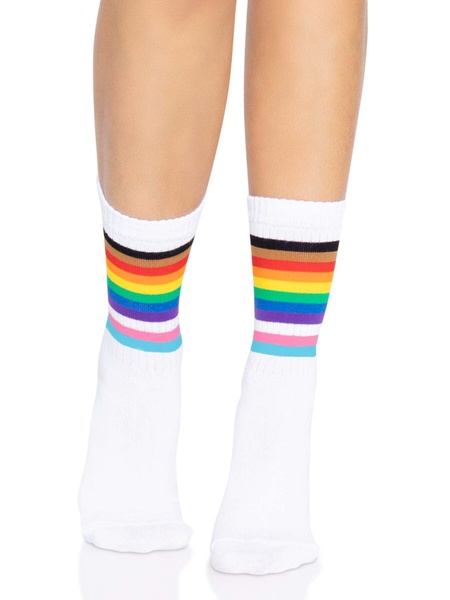 Шкарпетки жіночі в смужку Leg Avenue Pride crew socks Rainbow, 37–43 розмір SO8584 фото