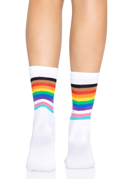 Шкарпетки жіночі в смужку Leg Avenue Pride crew socks Rainbow, 37–43 розмір SO8584 фото