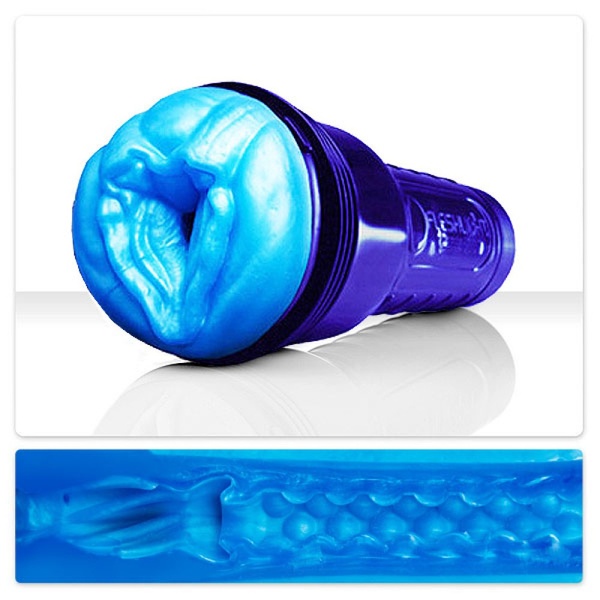 Мастурбатор вагина из киберкожи в колбе Fleshlight Freaks Alien Blue Metallic, синий FL13455 фото