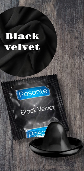 Презервативи Pasante Black Velvet чорні (по 1 шт) PAS-554433 фото