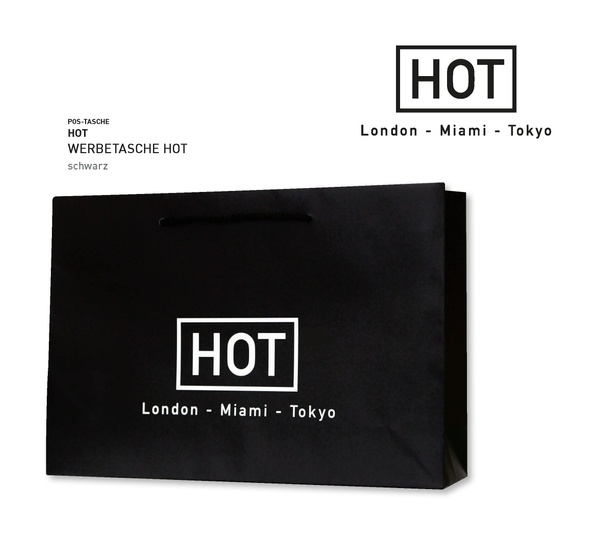 Пакет упаковочный черный с логотипом HOT с ручками размер 24 см*35 см HOT12345 фото