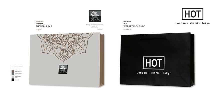 Пакет упаковочный черный с логотипом HOT с ручками размер 24 см*35 см HOT12345 фото