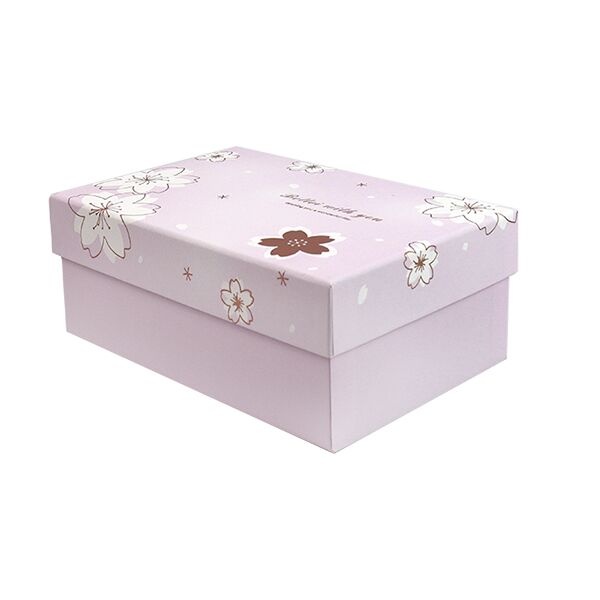 Подарочная коробка с цветами розовая, L - 28.5х21.5х11 cм SO5479 фото
