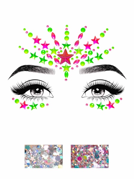 Наклейка с драгоценностями Leg AvenueVibe Neon Face jewels sticker O/S LA0261S фото