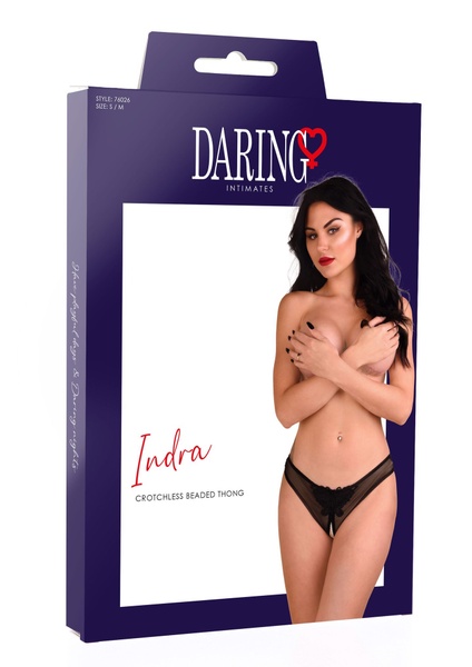 Комплект белья из прозрачного кружева с открытым доступом Daring Intimates, черный, S/M DI75108 фото