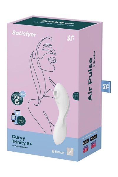 Вакуумный смарт-стимулятор с вибрацией Satisfyer Curvy Trinity 5 (White), управление со смартфона SO6725 фото