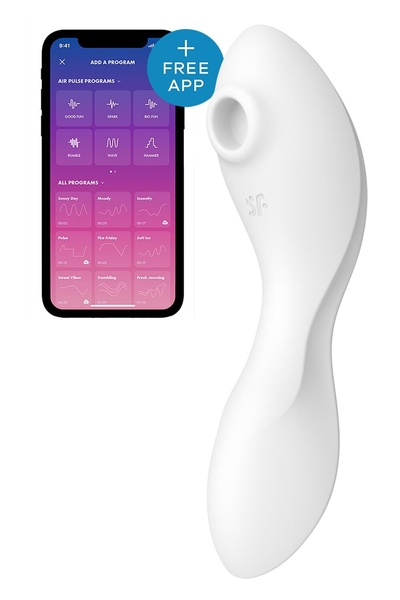 Вакуумний смарт-стимулятор із вібрацією Satisfyer Curvy Trinity 5 (White), керування зі смартфона SO6725 фото