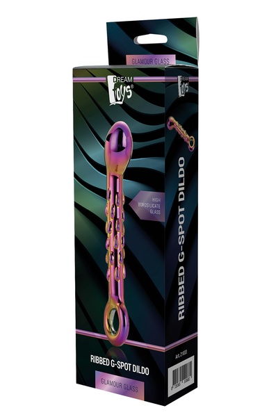 Стеклянный фаллоимитатор Dream Toys GLAMOUR GLASS RIBBED G-SPOT DILDO DT21833 фото