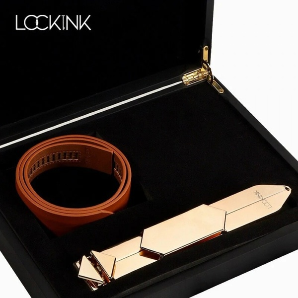 Ремень с регулируемой длиной Lockink, натуральная кожа и металл, коричневый 800478 /Z-SJ-005-A-ZH фото