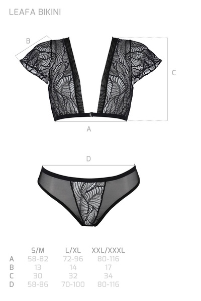 Комплект Passion LEAFA BIKINI black S/M - ECO Passion SX0498 фото