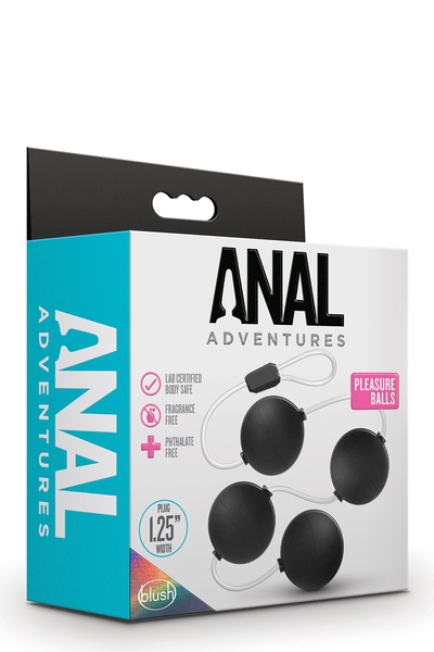 Анальные шарики Blush Anal Adventures Pleasure Balls - Black T331481 фото