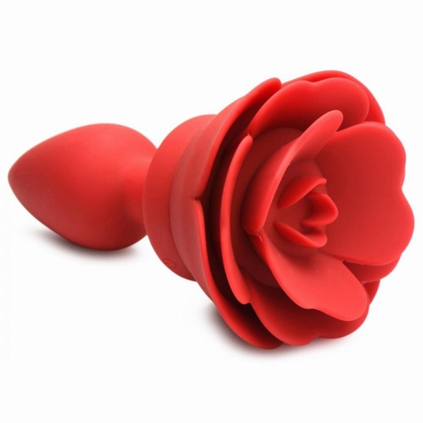 Анальная пробка с вибрацией и пультом Booty Sparks, со стоппером в виде розы, силиконовая, красная 47991/AG988-Large фото