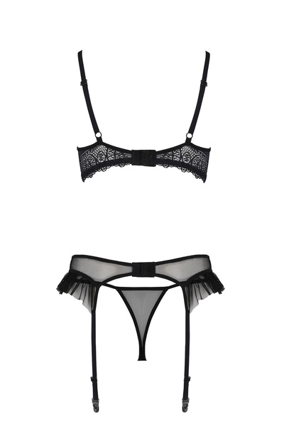 Комплект Passion KERRIA SET WITH OPEN BRA black S/M - ECO Passion SX0495 фото