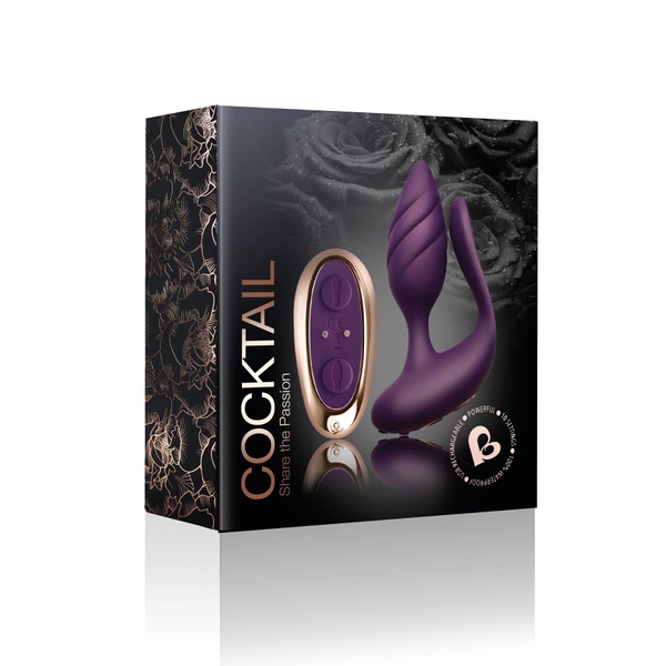 Анально-вагинальный вибратор для пар Rocks Off Cocktail Purple (мятая упаковка!!!) SO5483-R фото