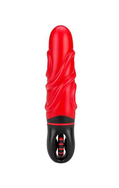 Роскошный вибратор с выпуклыми ребрышками для стимуляции AMOR BIG VIBRATOR BRUCE Red (Приложение НЕ Функционирует!) AMOR-AM075-1 Red фото