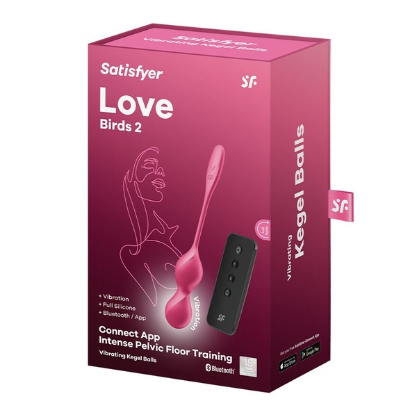 Вагінальні кульки з вібрацією Satisfyer Love Birds 2 Connect App Red SX0571 фото