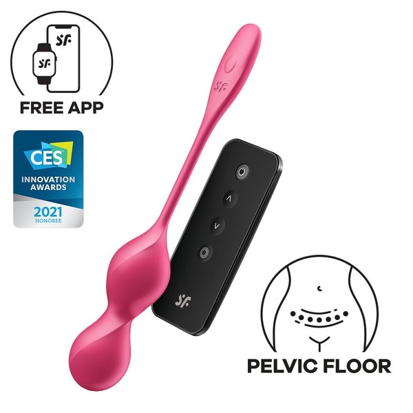 Вагинальные шарики с вибрацией Satisfyer Love Birds 2 Connect App Red SX0571 фото