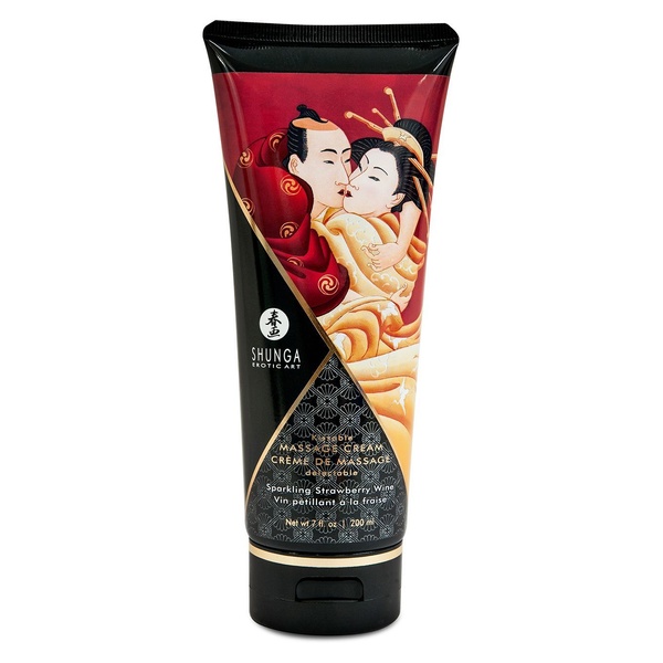 Съедобный массажный крем Shunga Kissable Massage Cream – Sparkling Strawberry Wine (200 мл) SO2506 фото