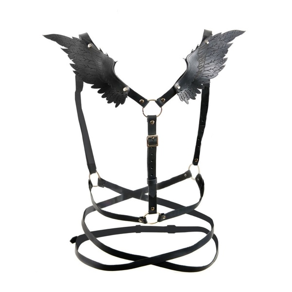 Портупея с крыльями Candy Hero Black Angel 2, натуральная кожа, черный Black Angel 2/Black фото