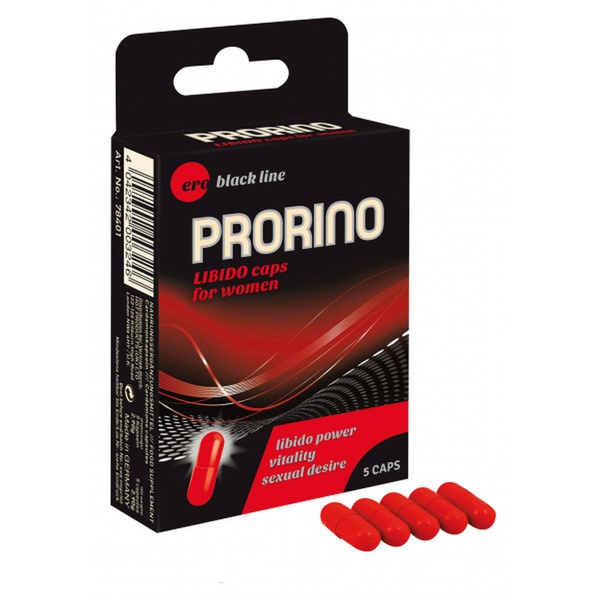 Возбуждающие капсулы для женщин ERO PRORINO black line Libido,(цена за 5 капсул в упаковке) HOT78401 фото
