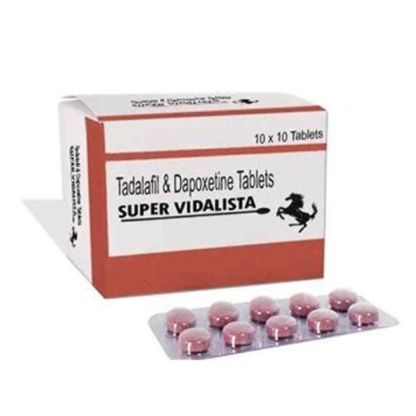 Таблетки для потенции Super Vidalista (Сиалис + Дапоксетин) (цена за пластину 10 таблеток) B88066 фото