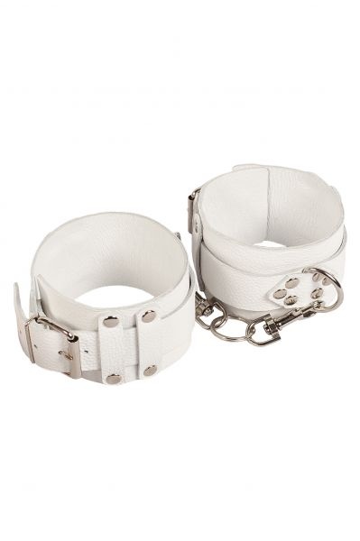 Оковы Leather Dominant Leg Cuffs, White KVL-280156 фото