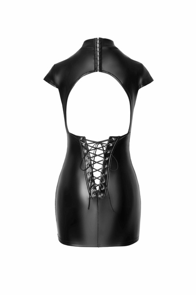 Платье виниловое, F309 Noir Handmade Fantasy с вырезом на спине, со шнуровкой, черное, размер S 13018/F309 фото