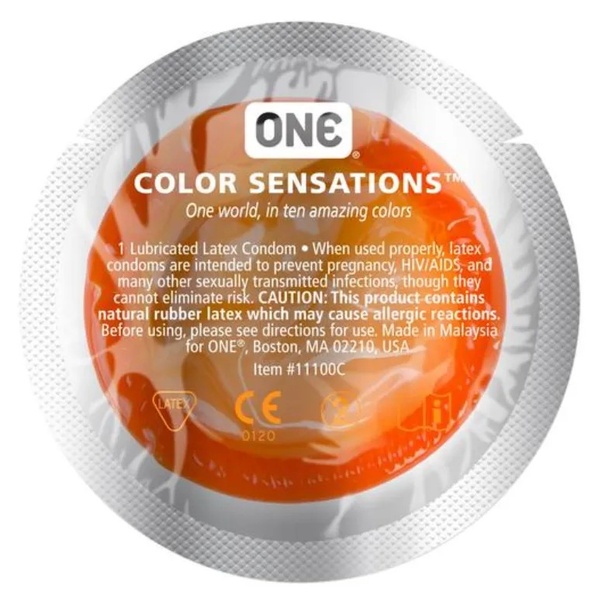 Набір презервативів ONE Color Sensations кольорові 100 шт ONE11100B фото