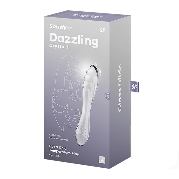 Двусторонний стеклянный дилдо Satisfyer Dazzling Crystal 1 Transparent, очень прочный, без стоппера SO8785 фото