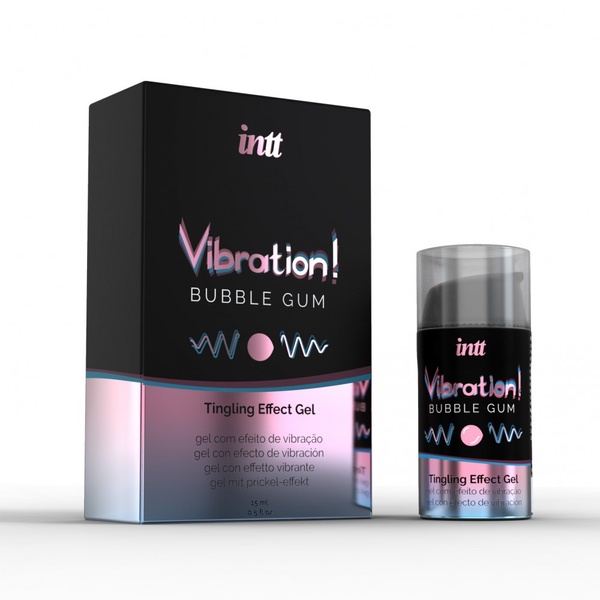 Жидкий вибратор Intt Vibration Bubble Gum (15 мл), густой гель, очень вкусный, действует до 30 минут IN15486 фото